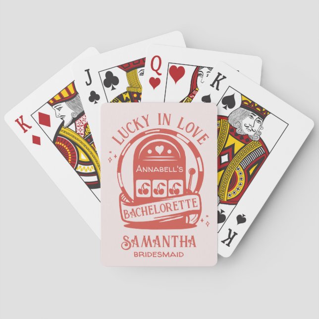 Lucky Liebe Casino Hand Drawn Vegas Bachelorette Spielkarten (Rückseite)