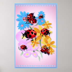 Lucky-Liebe Ladybugs Posters Poster