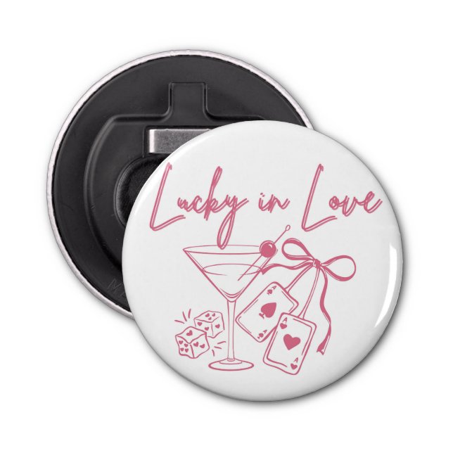 Lucky Liebe Vegas Casino Lugano Brautparty Flaschenöffner (Vorderseite)