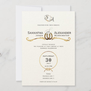 Lucky Liebe Western Rustikale Hufeisen Hochzeit Einladung