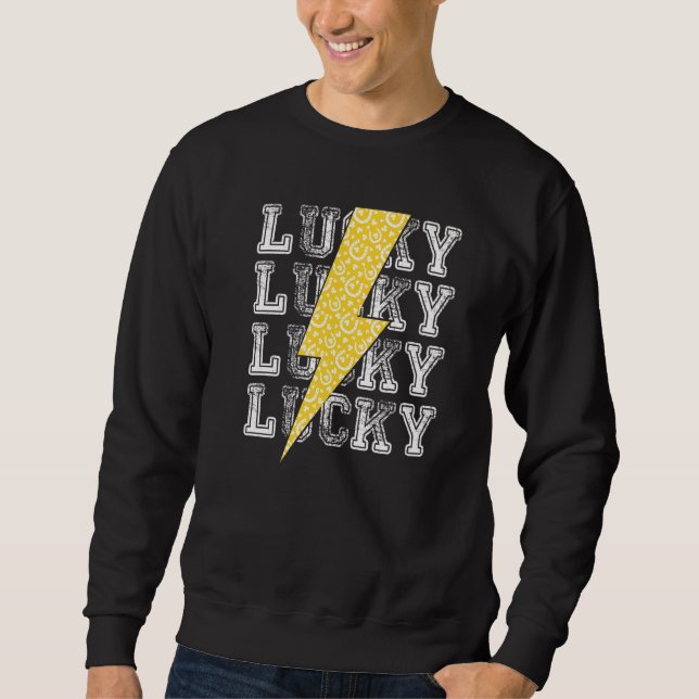 Lucky Lightning Bolt St Patrick's Day C Horseshoe Sweatshirt (Vorderseite)