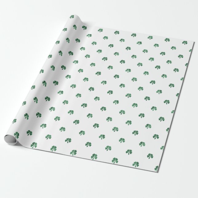 Lucky Little Four Leaf Clovers St. Patricks Day Geschenkpapier (Ungerollt)