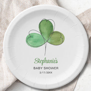 Lucky Little Kleeblatt Babydusche Pappteller