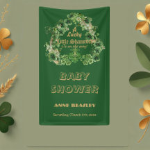 Lucky Little Kleeblatt Green Gold Leaf Baby Dusche