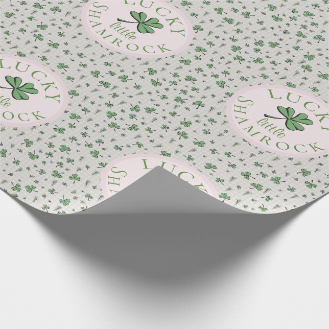 Lucky Little Kleeblatt St Patricks Day Geschenkpapier (Ecke)