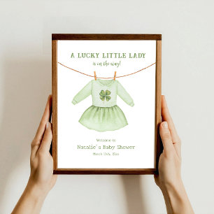 Lucky Little Lady St Patrick's Baby Shower Willkom Poster