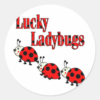 Lucky Little Ladybugs Runder Aufkleber