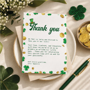 Lucky Little One – St. Patrick’s Day Baby Shower Dankeskarte