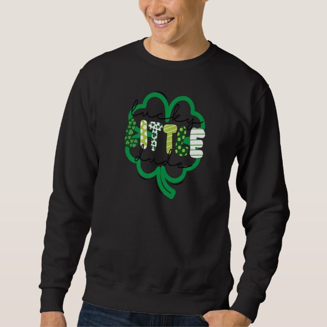 Lucky Little Typ Kleeblatt Kariert Clover St Patri Sweatshirt (Vorderseite)