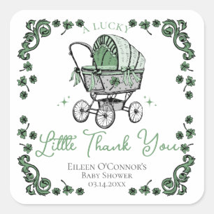 Lucky Little Vielen Dank St Patricks Day Baby Dusc Quadratischer Aufkleber
