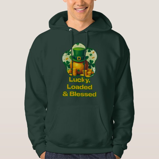 Lucky Loaded Blessed St Patrick’s Day  - camiseta Hoodie (Vorderseite)