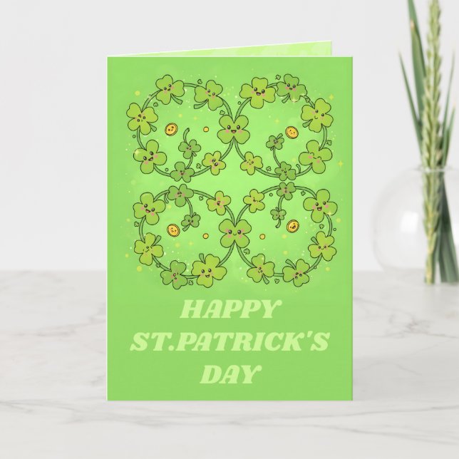 Lucky Loops St. Patrick’s Day Karte (Vorderseite)