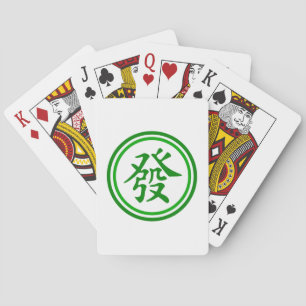 Lucky Mahjong Symbol - Grün und Weiß Spielkarten