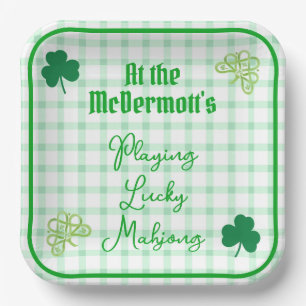 Lucky Mahjong Watercolor Shamrocks spielen  Pappteller
