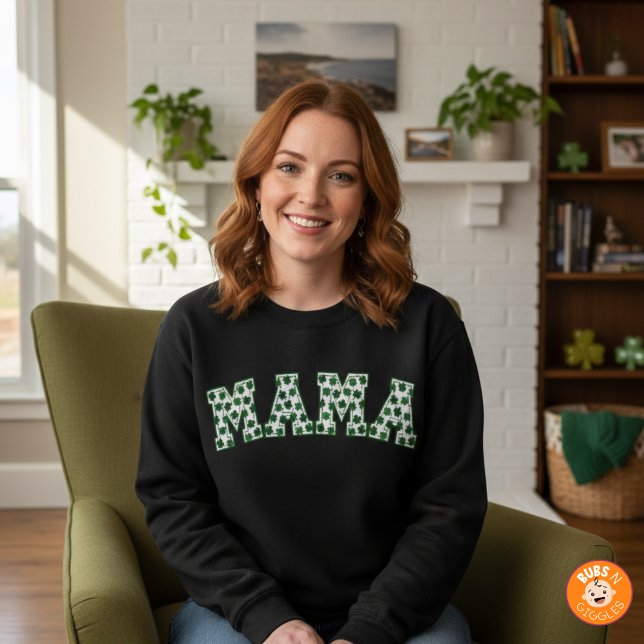 Lucky Mama Clover St. Patrick's Day Mama Shamrock Sweatshirt (Von Creator hochgeladen)