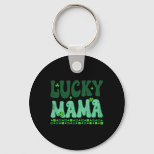 Lucky Mama Familie passend Retro Groovy St. Patric Schlüsselanhänger