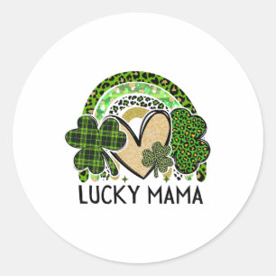 Lucky Mama Familie St. Patricks Day Mama Muttertag Runder Aufkleber