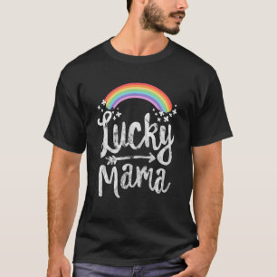 Lucky Mama Family St Patricks Day Mom Mother's Day T-Shirt