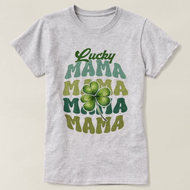 Lucky Mama Kleeblatt Frauen T - Shirt (Design vorne)