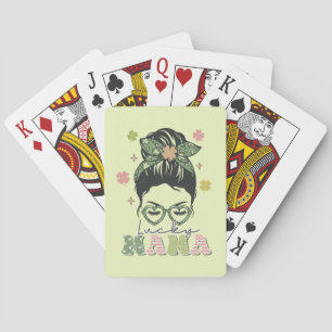 Lucky Mama - Messy Bun - Clover St. Patrick's Spielkarten