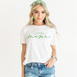 Lucky Mama Niedliches Script St. Patrick's Day Shi T-Shirt