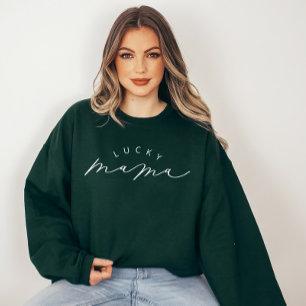 Lucky Mama Niedliches Script St. Patrick's Day Sweatshirt