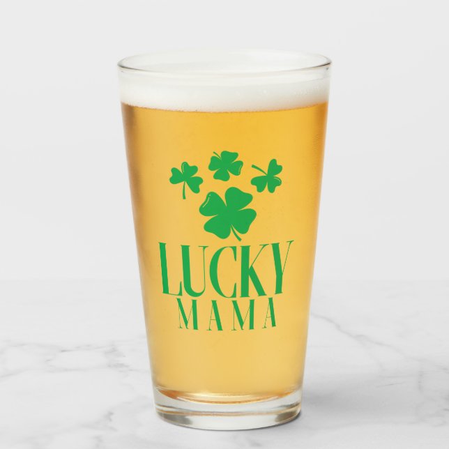 Lucky Mama Pintglas – Prost Mama Glas (Vorne (Gefüllt))