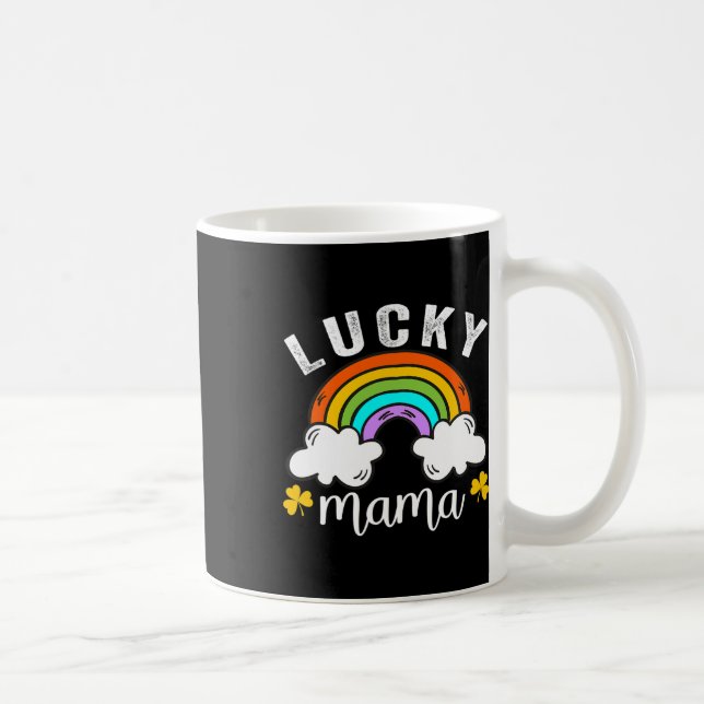 Lucky Mama Regenbogen St Patricks Day Grüne Stolz  Kaffeetasse (Rechts)