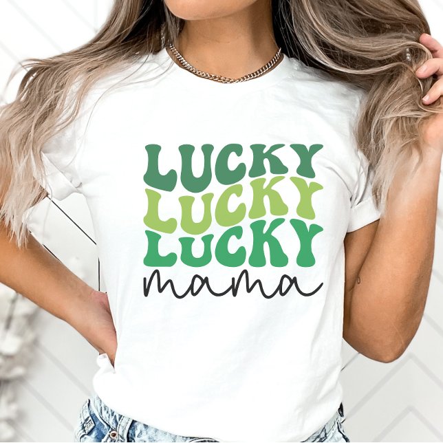 Lucky Mama Retro St. Patrick's Day T-Shirt (Von Creator hochgeladen)