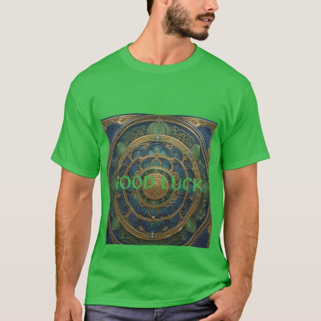 Lucky Mandala Fortune Design Viel Glück T-Shirt (Vorderseite)
