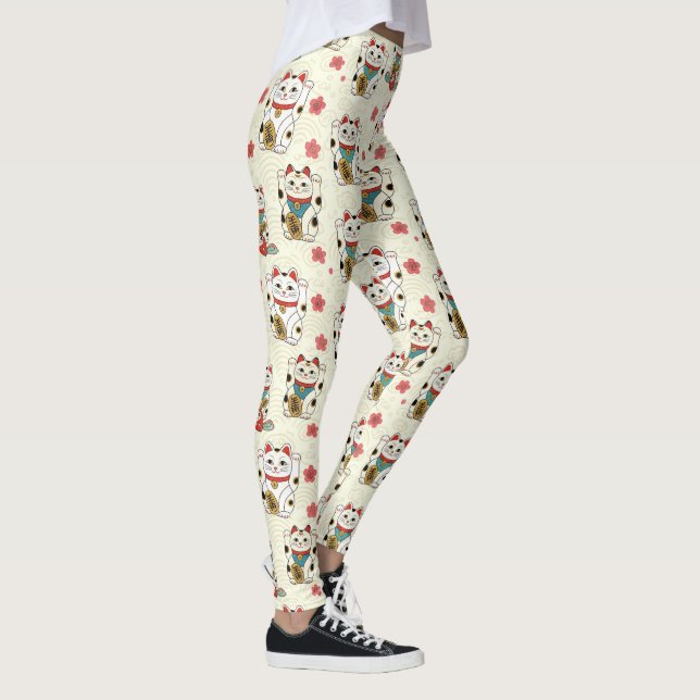 Lucky Maneki Neko Cat Print Leggings (Rechts)
