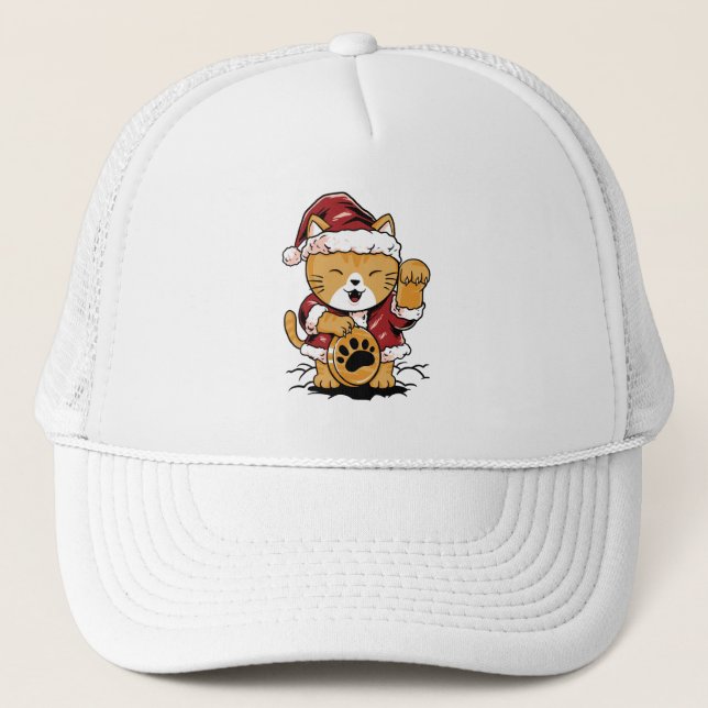 Lucky Meow Truckerkappe (Vorderseite)