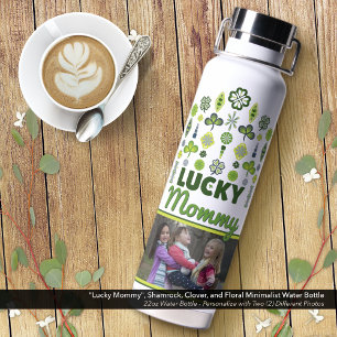 "Lucky Mommy" Kleeblatt Kleeblatt Foto Trinkflasche