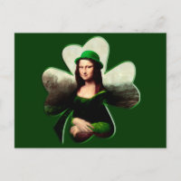 Lucky Mona Lisa St Patrick's Day Clover