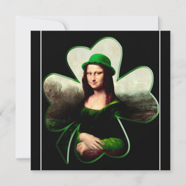 Lucky Mona Lisa St. Patrick's Day Einladung (Vorderseite)