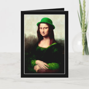 Lucky Mona Lisa St Patrick's Day Kleeblatt Karte