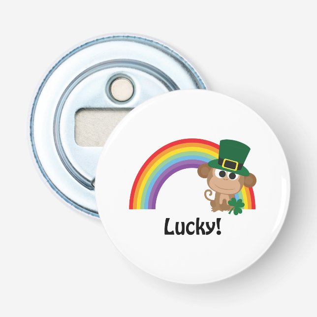 Lucky Monkey Leprechaun Flaschenöffner (Vorderseite)