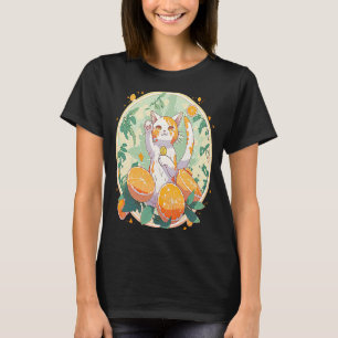 Lucky Neko in der Niedlichen Orangen Katze T-Shirt