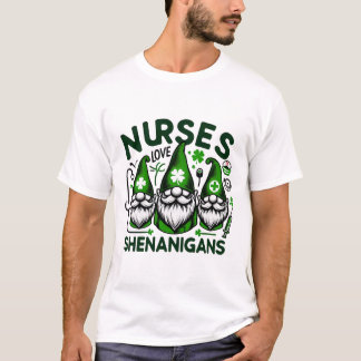 Lucky Nurse Gnomes - Shenanigans in Scrubs T-Shirt
