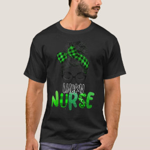 Lucky Nurse St Patrick's Day Nurse Kleeblatt Messy T-Shirt