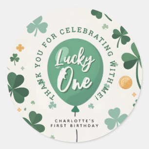 Lucky One 1. Geburtstag St Patricks Day Danke Runder Aufkleber