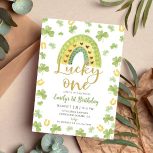 Lucky One 1. Geburtstag St. Patrick's Day Einladun Einladung