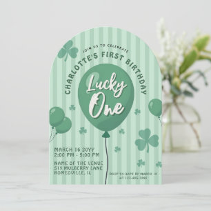 Lucky One 1. Geburtstag St Patricks Day Luftballon Einladung