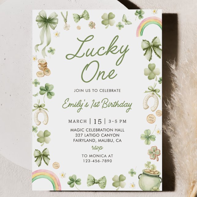 Lucky One 1st Birthday St Patrick's Day Invitation Einladung (Von Creator hochgeladen)