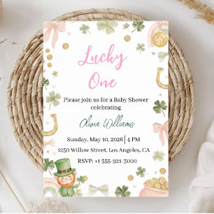 Lucky One Baby Shower Einladung Shamrock Thema