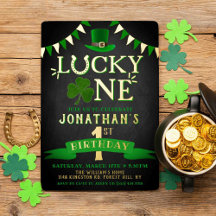 Lucky One Chalkboard 1. Geburtstag Real