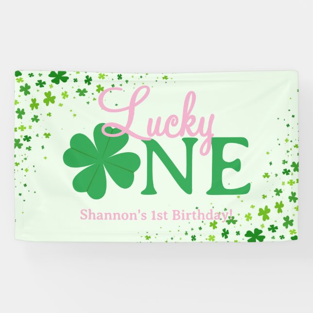Lucky One First 1. Geburtstagsfeier Banner (Horizontal)