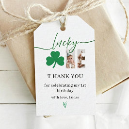 Lucky One First Birthday Favor Tag Green Shamrock Geschenkanhänger