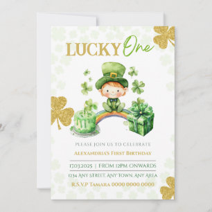 Lucky One First Birthday St Patricks Einladung