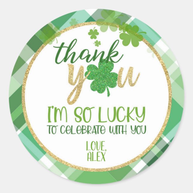 Lucky One Gevor Tag - Junge Runder Aufkleber (Vorderseite)